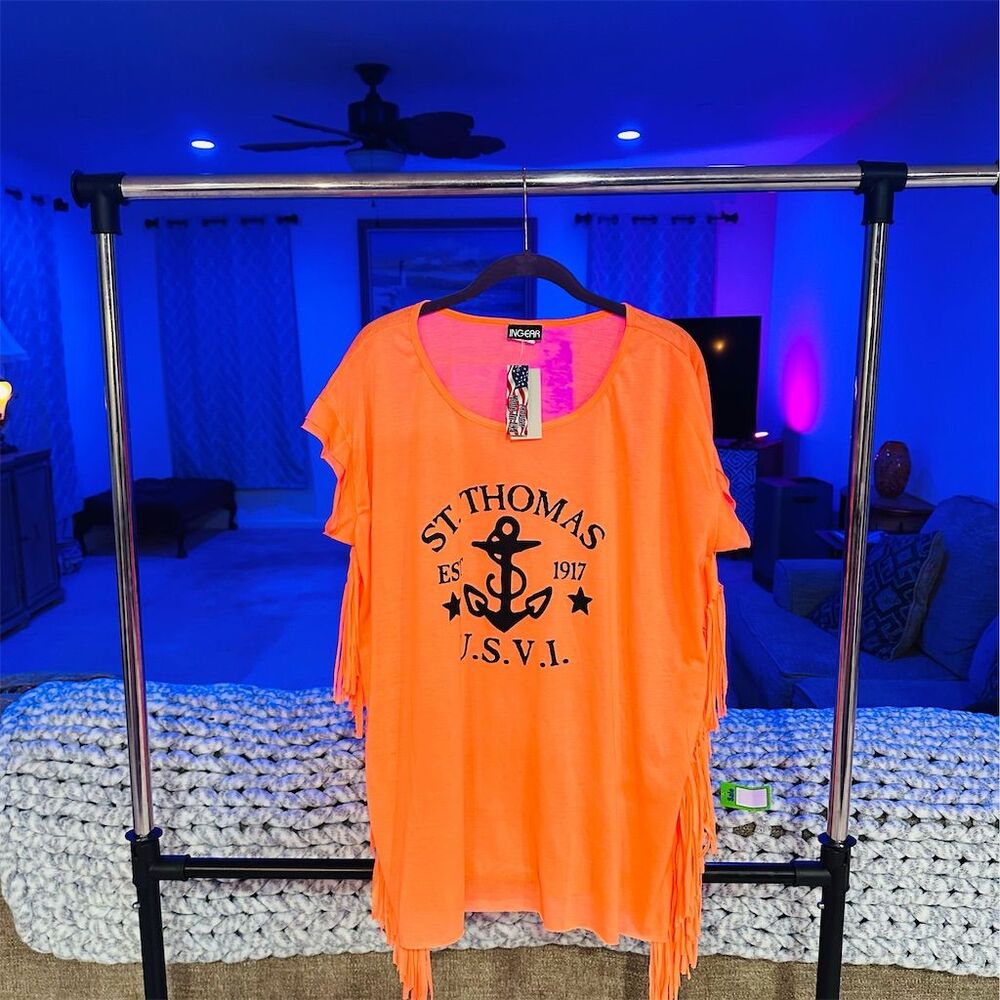 Ingear Women's Nautical Anchor Graphic Cover Up M Orange Fringed Sides
JRWT